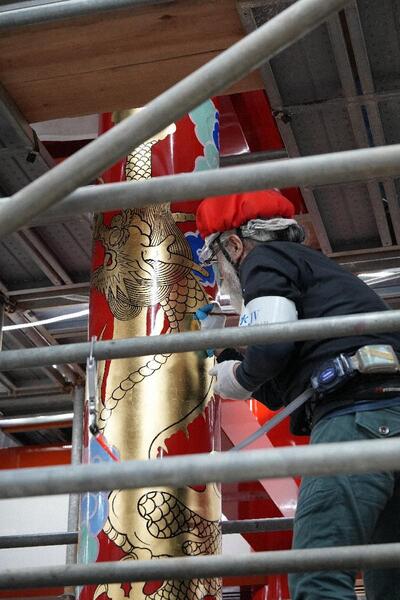 外壁　塗装作業 