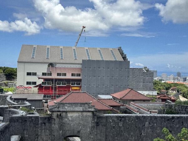 東のアザナより素屋根解体過程 