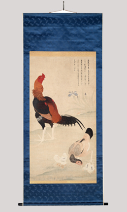 闘鶏図（闘鶏花房之図）