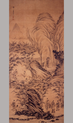 琴碁遊山之図